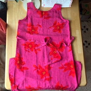 Vintage 90s Floral Maxi Dress Size 8 Pink Shirt Tie Back Dress